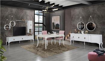 Lexsus Beyaz Yemek Odası